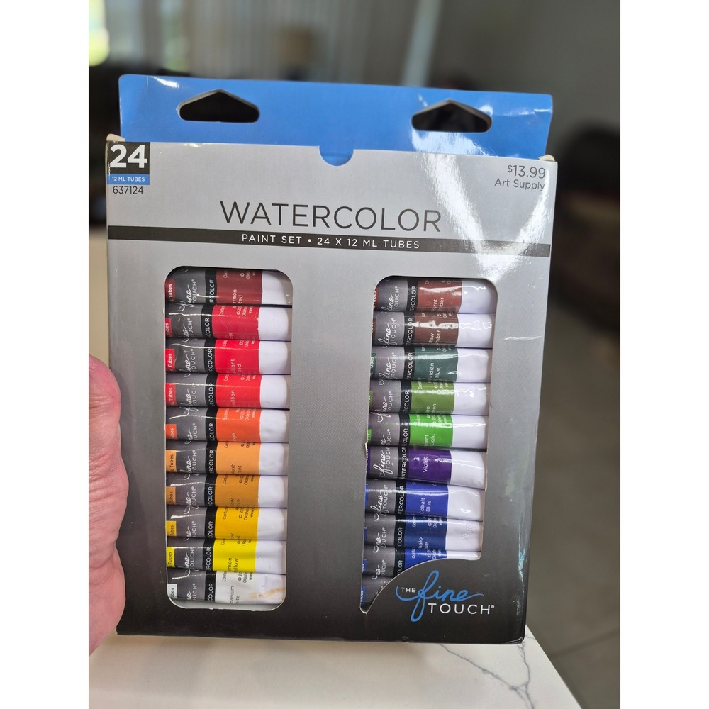The Fine Touch Watercolor Paint Set 24 x 12 ml Tubes Art Supplies 637124 NEW